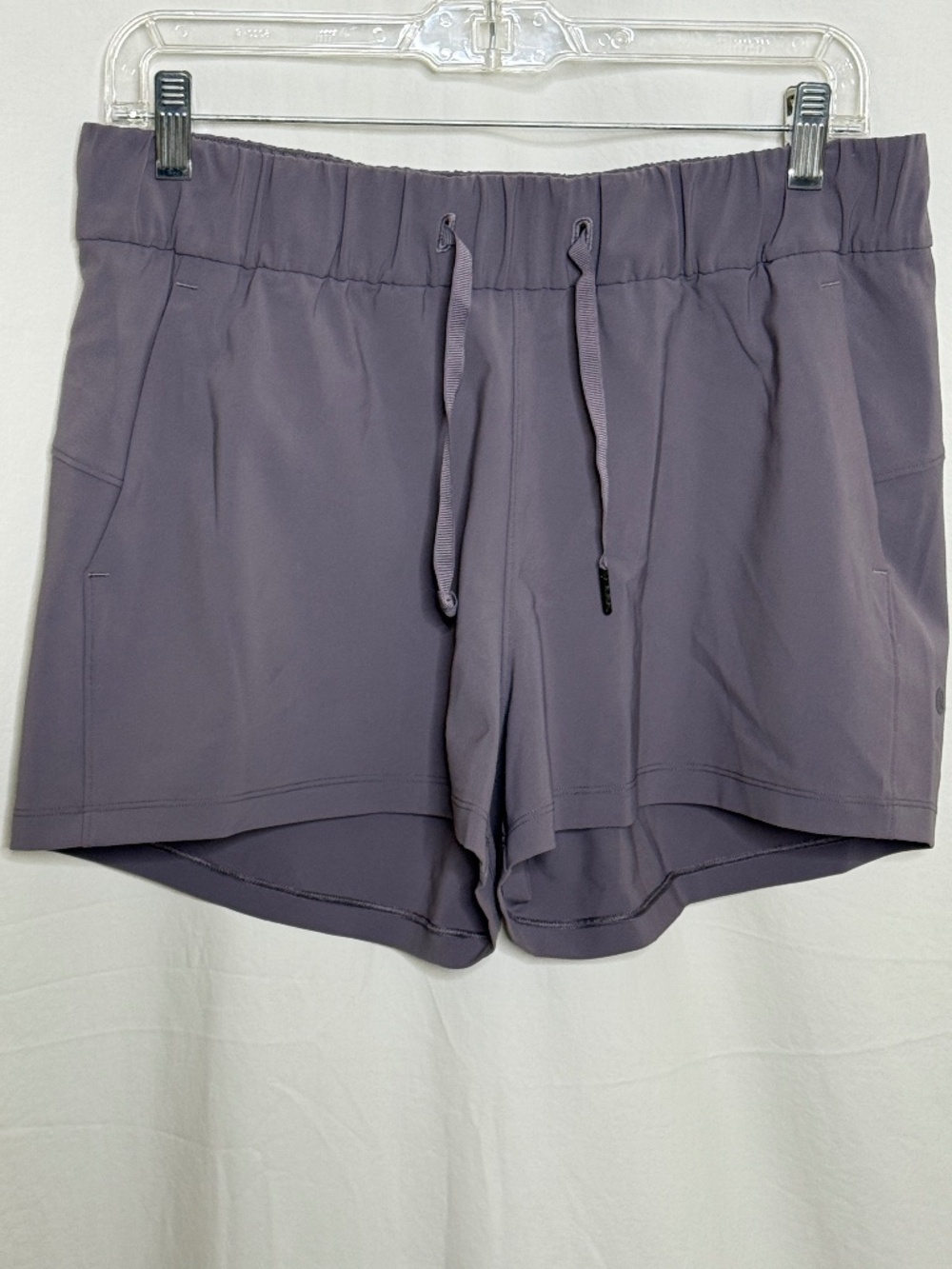 Grey Mid Rise Woven Short 3” inseam Front Tie Waist - Unlined